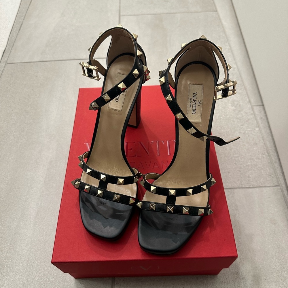 Valentino Black Heels with Ankle Strap